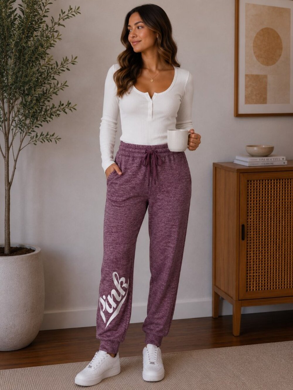 PINK Victoria’s Secret Purple Leggings – Size Medium – NWOT's